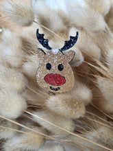 Charger l'image dans la galerie, Broche renne de Noël à paillettes girly pour femme ou fille