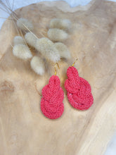 Charger l'image dans la galerie, Boucles d'oreille corde de coton coloré bijou fantaisie cadeau tendance macramé fait main noeud marin choix 19 couleurs