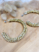 Charger l'image dans la galerie, Boucles d'oreille créoles corde de coton fantaisie cadeau tendance fait main