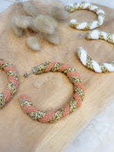 Charger l'image dans la galerie, Boucles d'oreille créoles corde de coton bicolore bijou fantaisie cadeau tendance macramé fait main noeud marin choix 21 couleurs