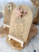 Charger l'image dans la galerie, Carte fleurs séchées naturelles Amour Amitié Saint valentin cadeau maîtresse nounou fin d'année