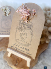 Charger l'image dans la galerie, Carte fleurs séchées naturelles Amour Amitié Saint valentin cadeau maîtresse nounou fin d'année