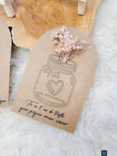 Charger l'image dans la galerie, Carte fleurs séchées naturelles Amour Amitié Saint valentin cadeau maîtresse nounou fin d'année