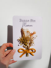Charger l'image dans la galerie, Carte de fleurs séchées naturelles fait main fête des mères, Bouquet de fleurs à offrir, carte, cadeau maman personnalisé à offrir