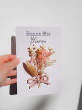 Charger l'image dans la galerie, Carte de fleurs séchées naturelles fait main fête des mères, Bouquet de fleurs à offrir, carte, cadeau maman personnalisé à offrir