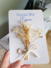 Charger l'image dans la galerie, Carte de fleurs séchées naturelles fait main fête des mères, Bouquet de fleurs à offrir, carte, cadeau maman personnalisé à offrir