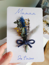 Charger l'image dans la galerie, Carte de fleurs séchées naturelles fait main fête des mères, Bouquet de fleurs à offrir, carte, cadeau maman personnalisé à offrir
