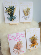 Charger l'image dans la galerie, Carte fleurs séchées naturelles merci cadeau maîtresse, Bouquet fleurs à offrir nounou, Saint valentin