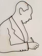 Charger l'image dans la galerie, Portrait profil en fil de fer personnalisé, Sculpture sur mesure, Décoration murale