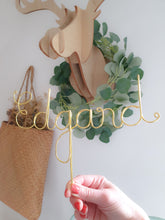 Charger l'image dans la galerie, Cake topper personnalisé prénom en fil doré, argenté, cuivré ou noir - Décoration de gâteau personnalisable unique, élégante et originale