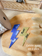 Charger l'image dans la galerie, Broche éclair 3 pics paillette personnalisable fait main cadeau témoin marraine femme fête des mères anniversaire EVJF