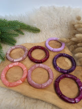 Charger l'image dans la galerie, Bracelet élastique jonc tons rose, corail, violine, lila, violet