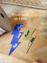 Charger l'image dans la galerie, Broche éclair 2 pics paillette personnalisable fait main cadeau témoin marraine femme fête des mères anniversaire EVJF