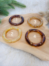 Charger l'image dans la galerie, Bracelet élastique jonc uni ambre, marron, tabac, naturel