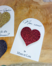 Charger l'image dans la galerie, Broche coeur paillette fait main cadeau témoin marraine femme maman mamie saint valentin anniversaire amoureuse EVJF baby shower naissance