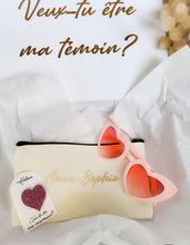 Charger l'image dans la galerie, Boîte cadeau veux-tu être ma témoin marraine fleurs séchées lunettes coeur trousse velours personnalisée maman anniversaire mariage EVJF