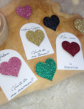Charger l'image dans la galerie, Broche coeur paillette fait main cadeau témoin marraine femme maman mamie saint valentin anniversaire amoureuse EVJF baby shower naissance