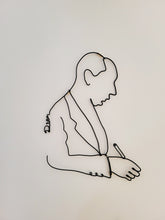 Charger l'image dans la galerie, Portrait profil en fil de fer personnalisé, Sculpture sur mesure, Décoration murale