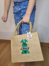 Charger l'image dans la galerie, Sac de Pâques personnalisé en jute Lapin de Pâques avec prénom, Panier chasse aux oeufs enfants, cadeau pour nid de Pâques personnalisable