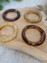 Charger l'image dans la galerie, Bracelet élastique jonc uni ambre, marron, tabac, naturel