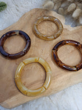 Charger l'image dans la galerie, Bracelet élastique jonc uni ambre, marron, tabac, naturel