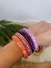 Charger l'image dans la galerie, Bracelet élastique jonc tons rose, corail, violine, lila, violet