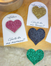 Charger l'image dans la galerie, Broche coeur paillette fait main cadeau témoin marraine femme maman mamie saint valentin anniversaire amoureuse EVJF baby shower naissance