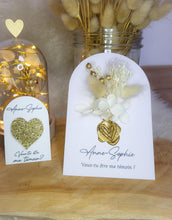 Charger l'image dans la galerie, Box cadeau veux-tu être ma témoin carte fleurs séchées broche coeur paillettes marraine mamie maman anniversaire baptême naissance mariage