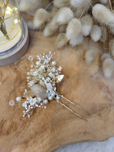 Charger l'image dans la galerie, Cadeau personnalisé témoin mariage femme marraine maman anniversaire EVJF épingle cheveux fleurs séchées barrette peigne carte personnalisée