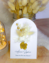 Charger l'image dans la galerie, Box cadeau veux-tu être ma témoin carte fleurs séchées broche coeur paillettes marraine mamie maman anniversaire baptême naissance mariage