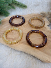 Charger l'image dans la galerie, Bracelet élastique jonc uni ambre, marron, tabac, naturel
