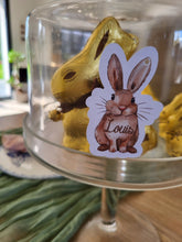 Charger l'image dans la galerie, Etiquette marque-place personnalisé lapin Pâques champêtre décoration enfant baptême, anniversaire, fête, cadeau nom invité