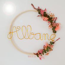 Charger l'image dans la galerie, Couronne bohème prénom fleurs séchées stabilisées