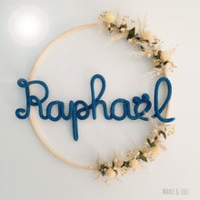 Charger l'image dans la galerie, Couronne bohème prénom fleurs séchées stabilisées