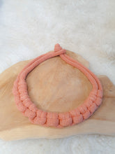 Load image into Gallery viewer, Cotton rope necklace knotted thick chunky bib costume jewelry trendy gift fall 2023 macramé handmade sailor knot terracotta

