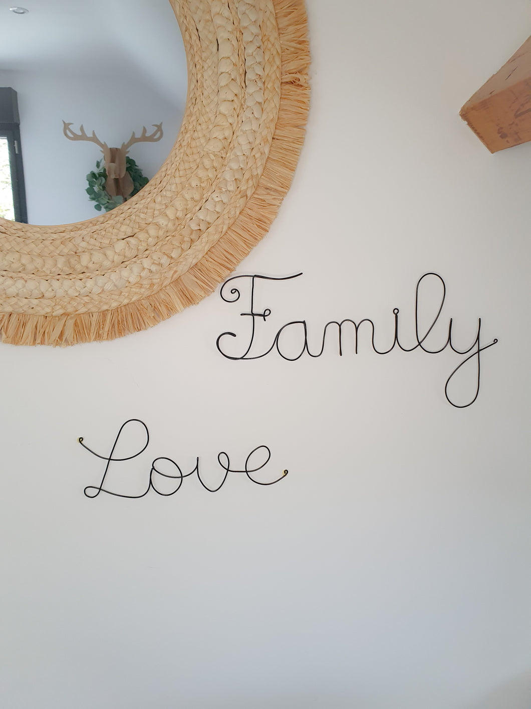 Décoration personnalisée en fil doré, argenté, cuivré ou noir - Artisanat fait main pour mots et phrases uniques