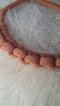 Load and play video in Gallery viewer, Cotton rope necklace knotted thick chunky bib costume jewelry trendy gift fall 2023 macramé handmade sailor knot terracotta
