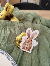 Charger l&#39;image dans la galerie, Etiquette marque-place personnalisé lapin Pâques champêtre décoration enfant baptême, anniversaire, fête, cadeau nom invité
