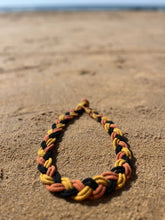 Load image into Gallery viewer, Customizable braided cotton rope necklace costume jewelry trendy gift fall 2023 macramé handmade sailor knot terracotta mustard yellow black Christmas
