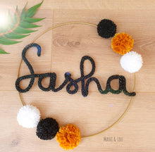 Load image into Gallery viewer, Personalized first name crown with 6 pompoms
