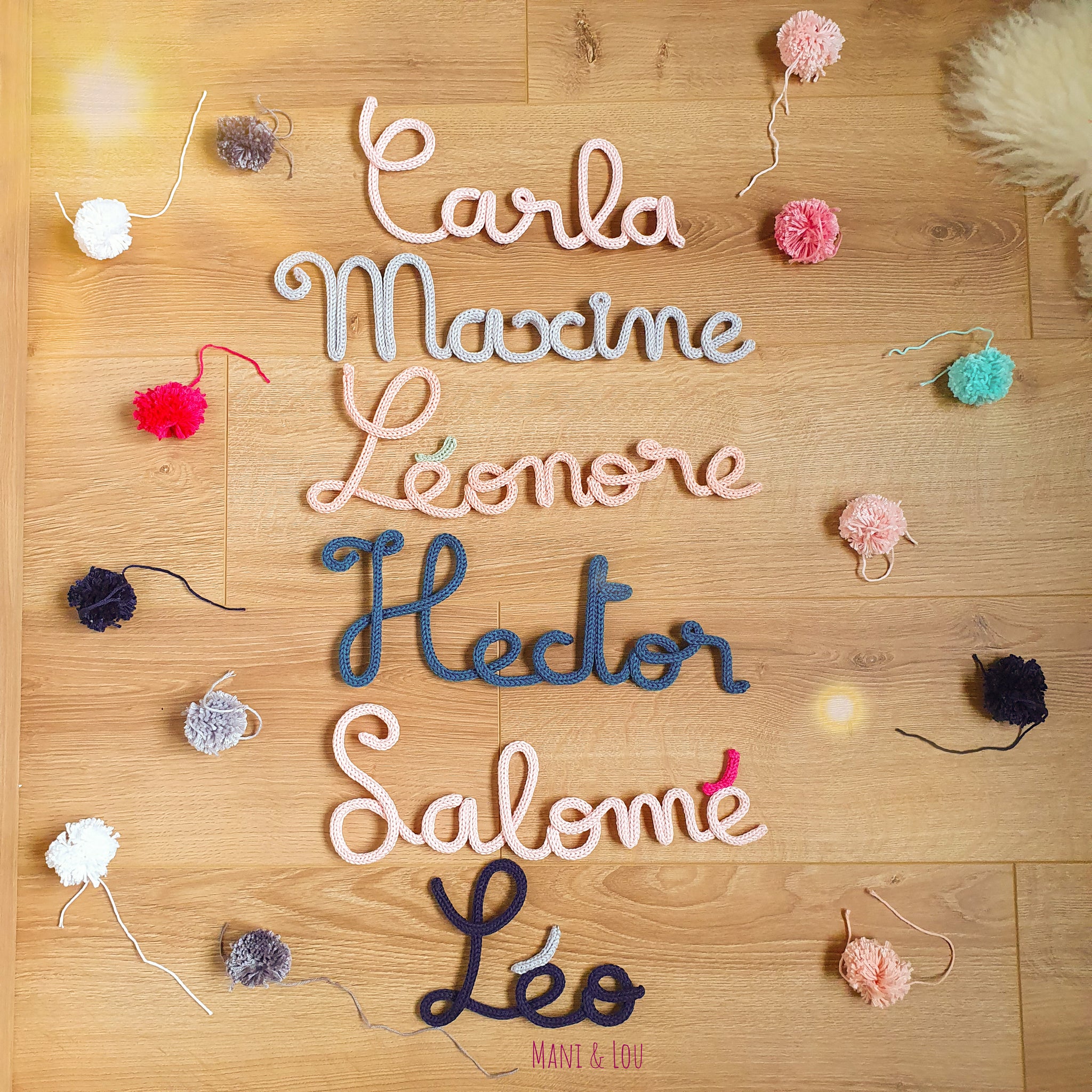 Tricotin Prénom Ou Mot Personnalisé – 7 Lettres, Décoration Murale Fait Main En Laine
