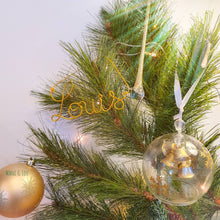 Load image into Gallery viewer, Personalized Christmas decoration in golden wire
